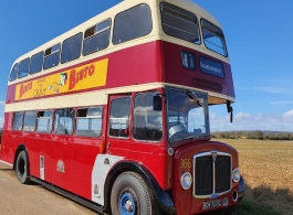 Red double decker for weddings in Chipping Norton